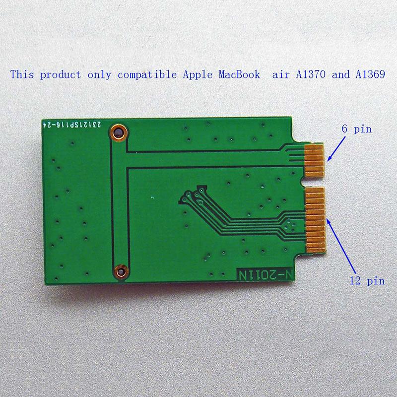 M.2 NGFF SSD карта 12 + 6 Pin адаптер плата для Macbook Air 2010 2011 A1370 A136