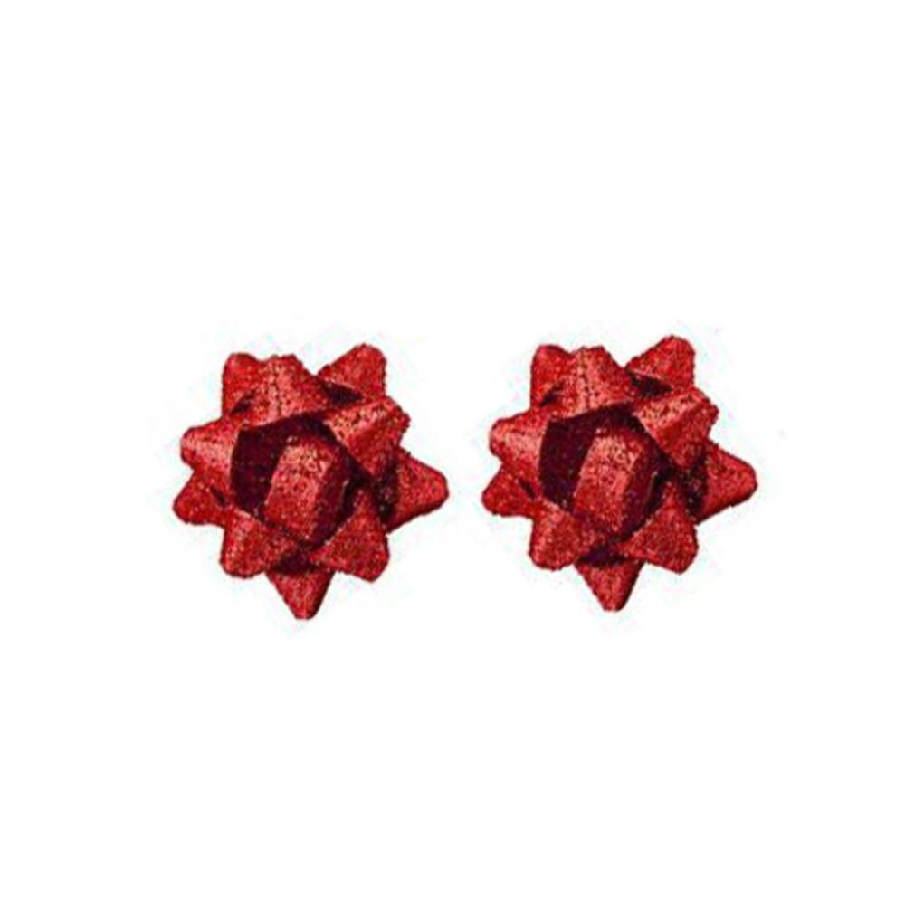 Pull Bows Creative Xmas Earrings Star Ribbon Star Lace Ribbon Earrings  New Year