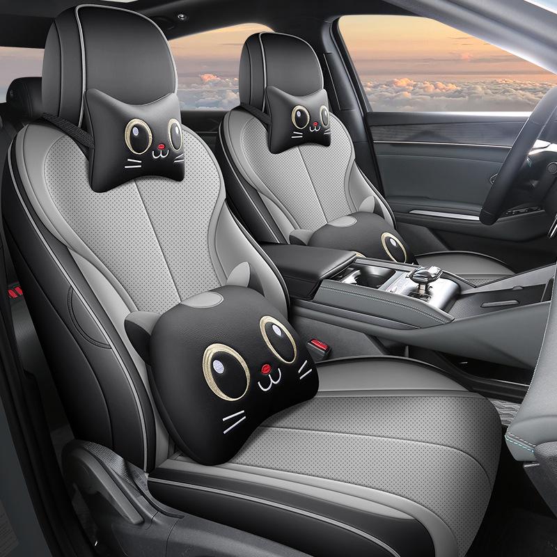 BYD Qin L Compatible Full Leather Car Seat Cushion - All-Season, Five-Seat Design