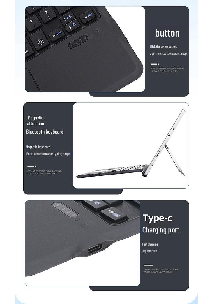 Многоязычная RGB Bluetooth-клавиатура Surface Go для Go 1/2/3/4