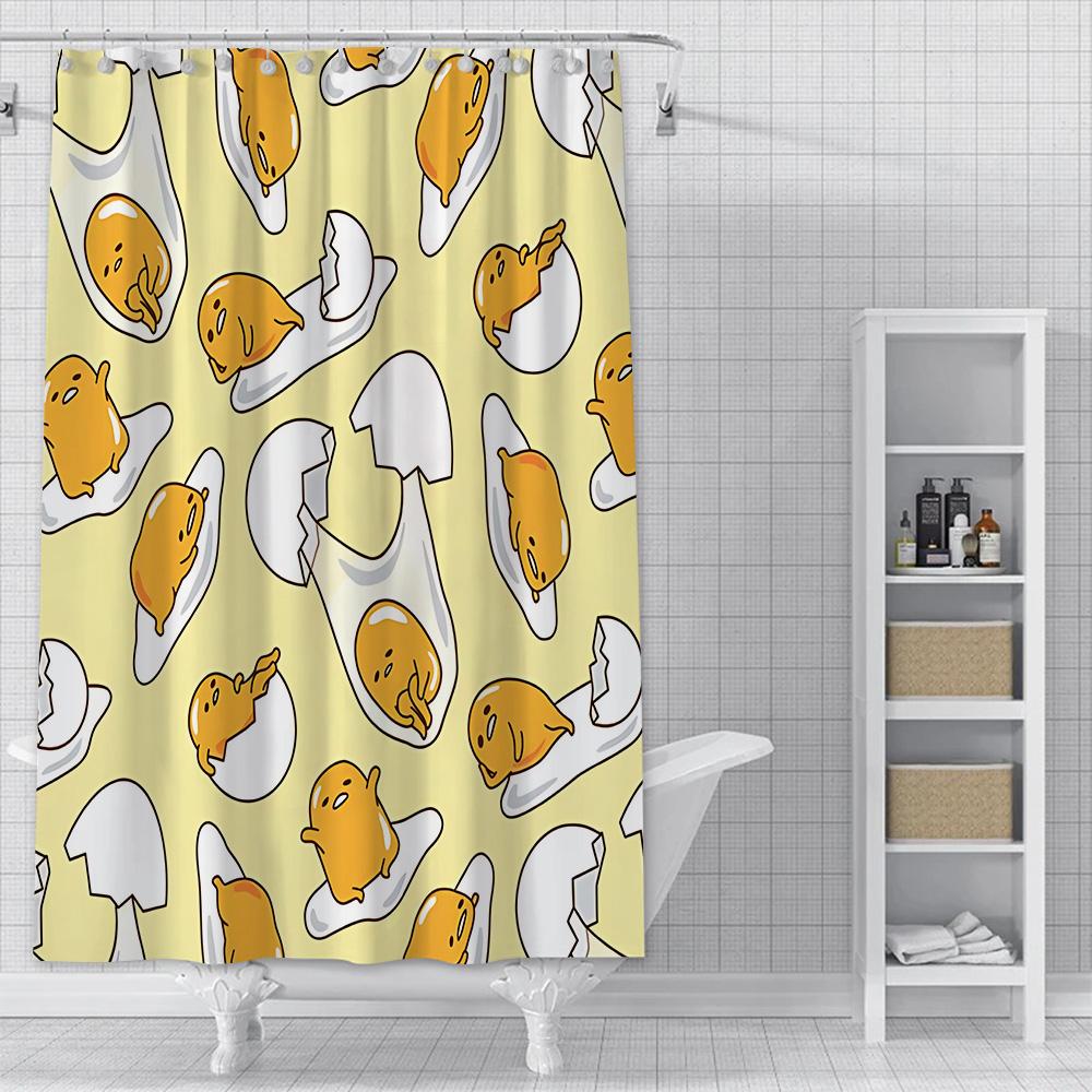 Cartoon G-Gudetama Shower Curtain Waterproof Polyester Fabric Paint Colorful Bath Curtains Home Bathroom Decor Curtain With Hook