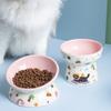 Керамическая миска для домашних животных на высокой ножке с плоским/наклонным краем, поилка-кормушка для домашних животных, котенок, щенок