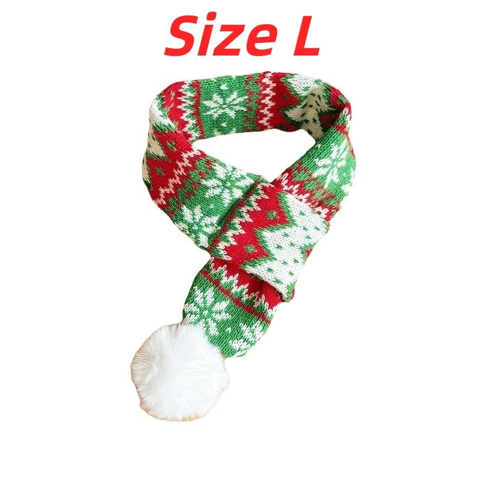 Thick Knit Cat Santa Hat Elastic Strap Pet Winter Warmer Christmas Dog Scarf Festive Costume