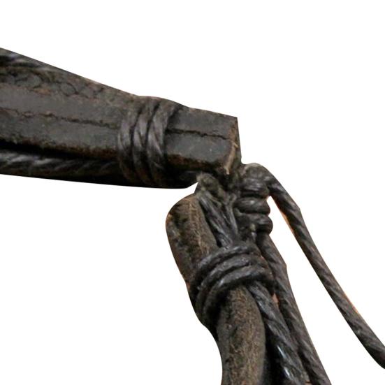 Многослойный плетеный веревочный браслет унисекс из искусственной кожи, подарок на запястье