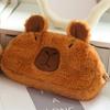 Большая вместимость Capybara плюшевая сумка для ручек Animal Capybara плюшевая сумка для карандашей Student