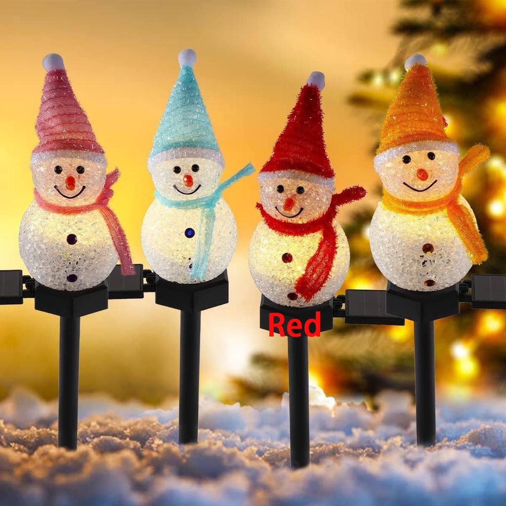 Solar Christmas Snowman Lights Garden Atmosphere Decorative Lights Waterproof Resin Garden Lights Landscape Lights Lawn Floor Insert Lights