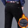 Брюки в стиле Business Casual Серый Флис Мужская Одежда Черный Синий Эластичность Теплые Зимние Джинсы Вельветовые Джинсы 29-40