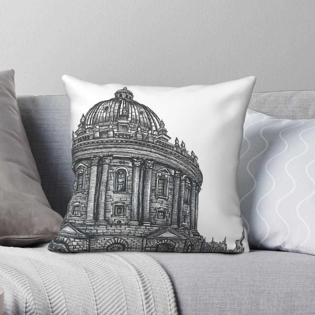 Radcliffe Camera Oxford Pillowcase Polyester Linen Velvet Printed Zip Decorative Throw Pillow Case Sofa Seater Cushion Case