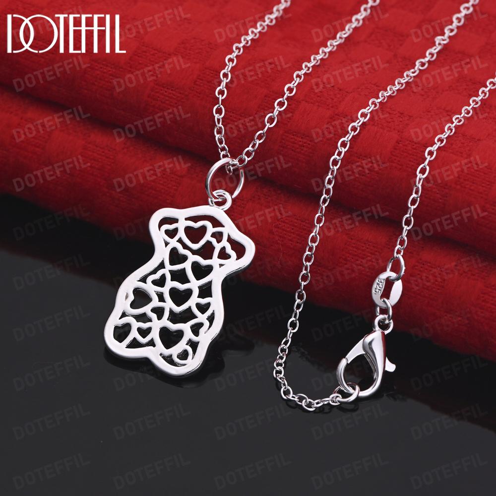 Ожерелье с подвеской в виде плюшевого мишки из стерлингового серебра 925 пробы, модные свадебные украшения