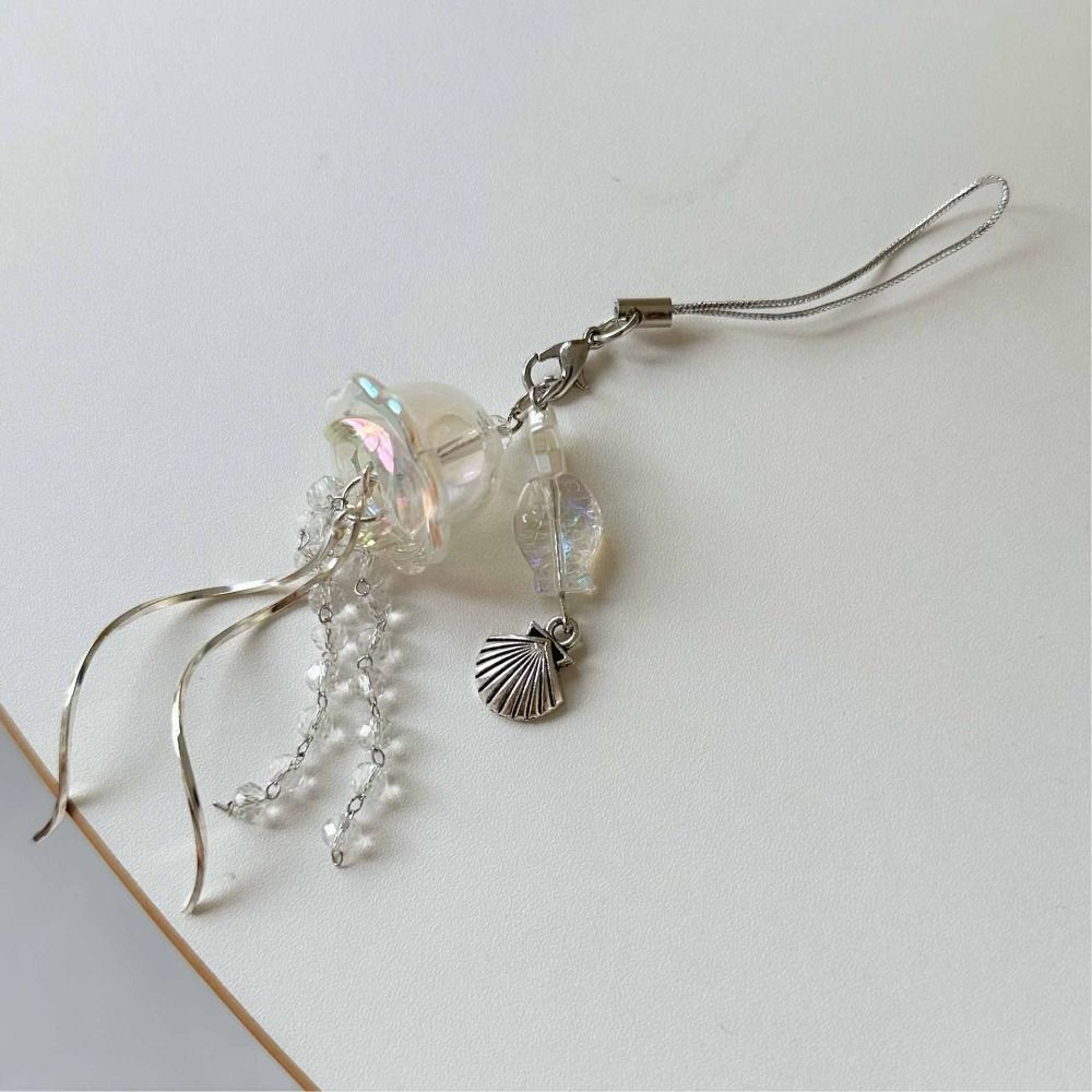 Ocean Theme Beaded Phone Lanyard Star Sea Shell Jellyfish Phone Charm Schoolbag