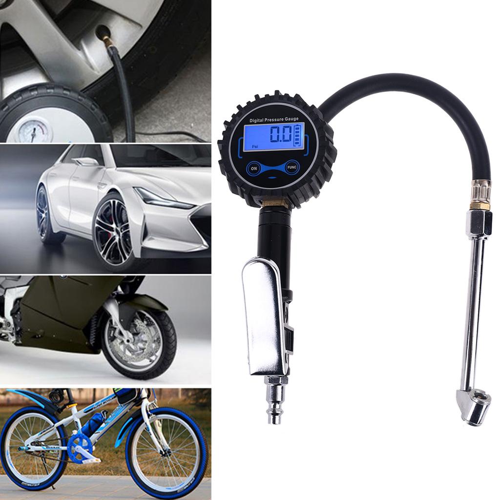 Tire Inflator with Gauge Tire Pressure Gauge Inflator 255PSI Dual for Head Air Chuck Air Compressor Accessories 1/4" NPT