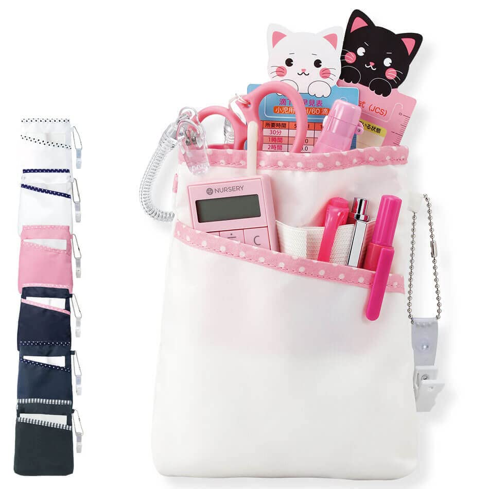 Мягкий пенал для детского сада для множества мелких предметов Медсестра Мелкие предметы Товары Уход Медицинский Темно-синий x Горошек 1038198