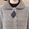 Новое пальто-свитер из имитации норкового бархата для мамы, толстый вязаный кардиган для женщин среднего и пожилого возраста, короткая шерстяная куртка, верхняя одежда