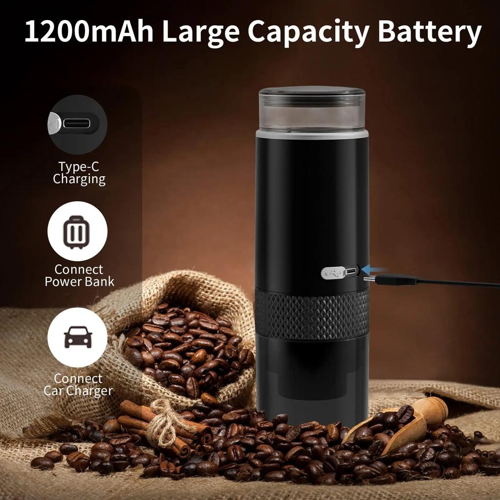 Portable Coffee Machine Coffee Maker  Capsule Ground Coffee Brewer Fit Coffee Powder and Coffee Capsule