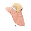 New Neck Flap Baby Sun Hat Polyester with Strap Bucket Hat UV Protection Breathable Wide Brim Beach Hats for Boys Girls