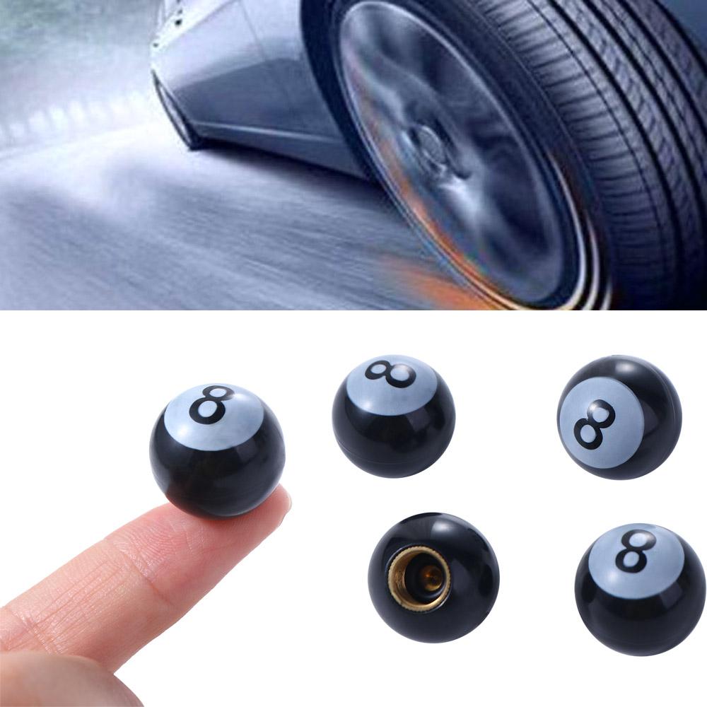 8 Ball" Billiards Dustproof Rustproof Tyre Stem Air Caps Wheel Caps Dust Cover Valve Stem Caps