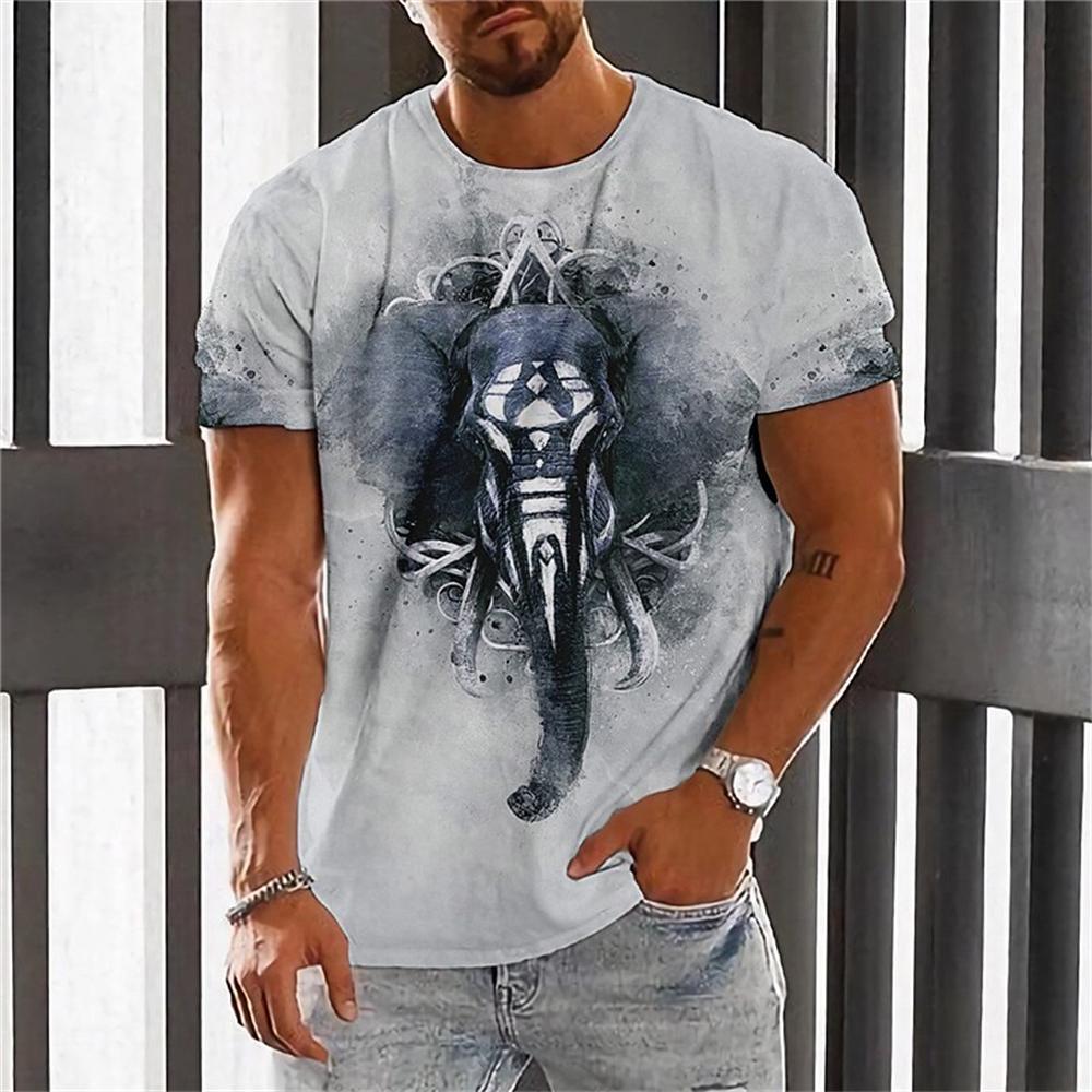 Лето 2023, мужская футболка с животным принтом орла, модный топ с короткими рукавами, микроэластичная спортивная футболка для фитнеса, мужская футболка большого размера