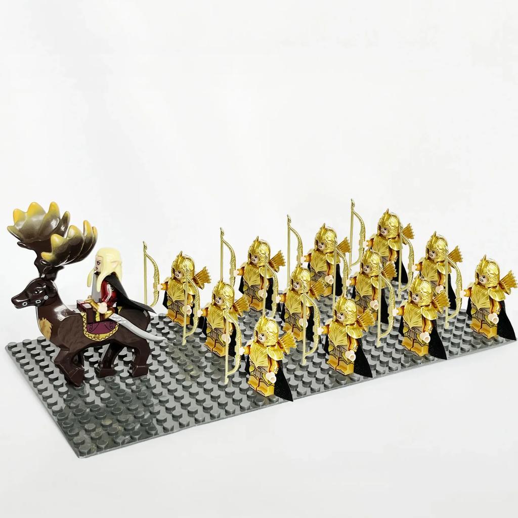 13pcs Castle Knight Rohan Azog Orcs Half-Beast Human Army Elf Guards Roman Solider Minifig Building Block Toys for Kids