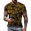 3D Digital Printed T-shirt Honeycomb Bee 3D Printed Pattern T-shirt Men's Street Style T-shirt