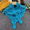 Ethnic Style Hollow Out Lace Shawl White Crochet Flower Scarves Knitted Triangle Scarf  Summer