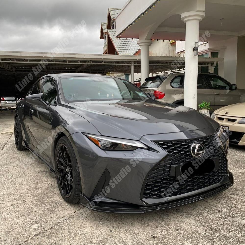 Передний бампер, губа, сплиттер, диффузор для Lexus IS 300 2021+ Комплекты обвеса Черный, неокрашенный, Высококачественный ABS, Тюнинг кузова