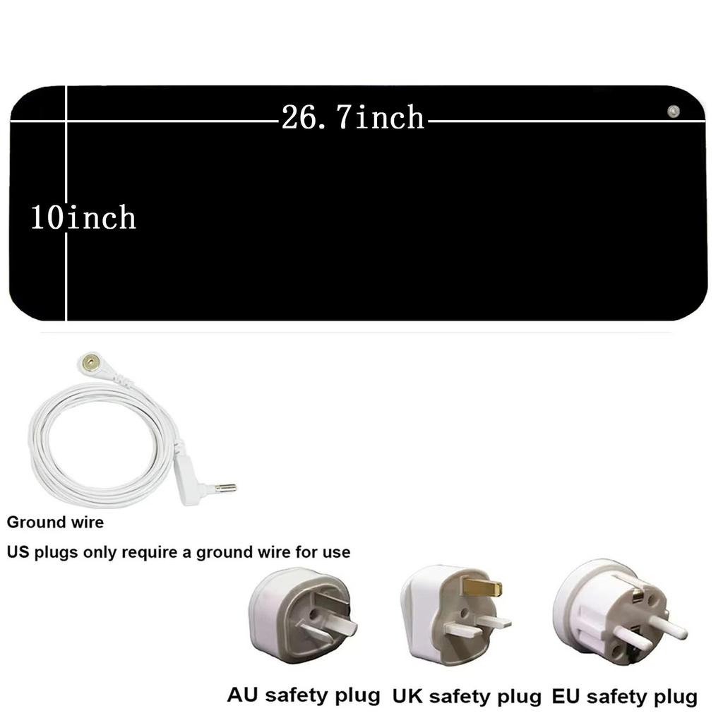 Заземляющий коврик для ног, заземляющие коврики 26,7x9,8 дюймов, заземляющий терапевтический коврик для настольного ноутбука со шнуром