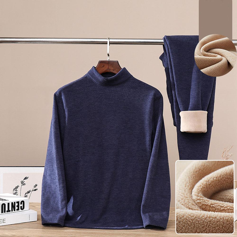 Мужская одежда Plus Velvet осень-зима Костюмы футболки брюки 2 шт. Комплекты для мужчин нижнее белье