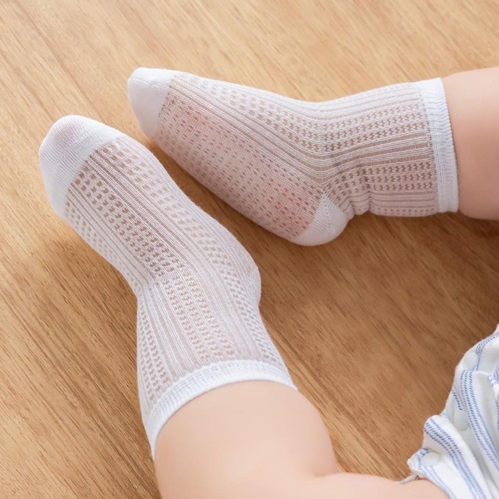4 Pairs Breathable Newborn Socks Thin Summer Socks New Baby Mesh Socks Birthday Gifts