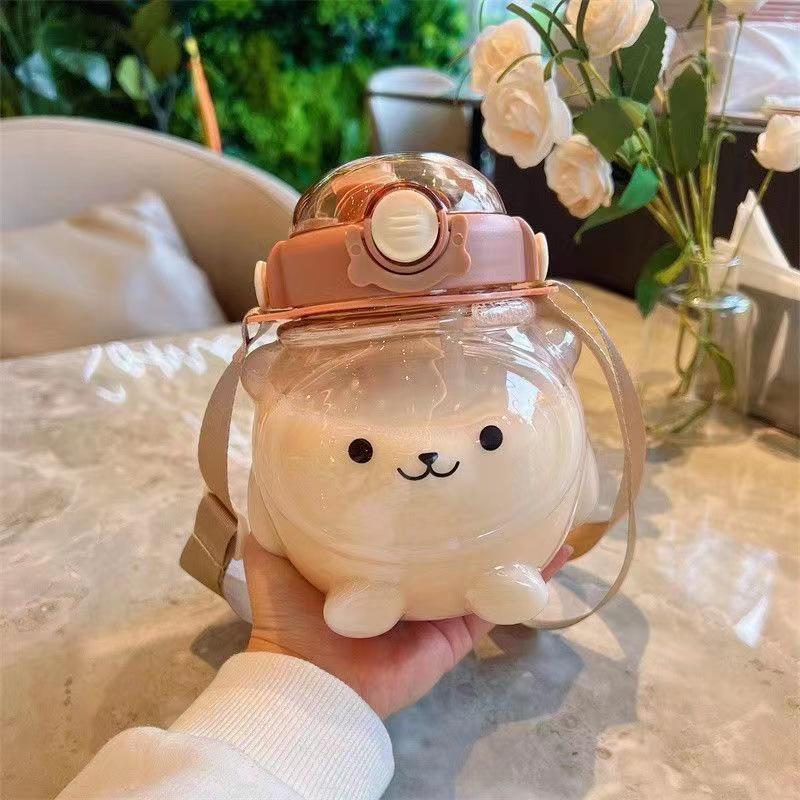 Пластиковый стакан для воды Big Belly с большой емкостью и трубочкой