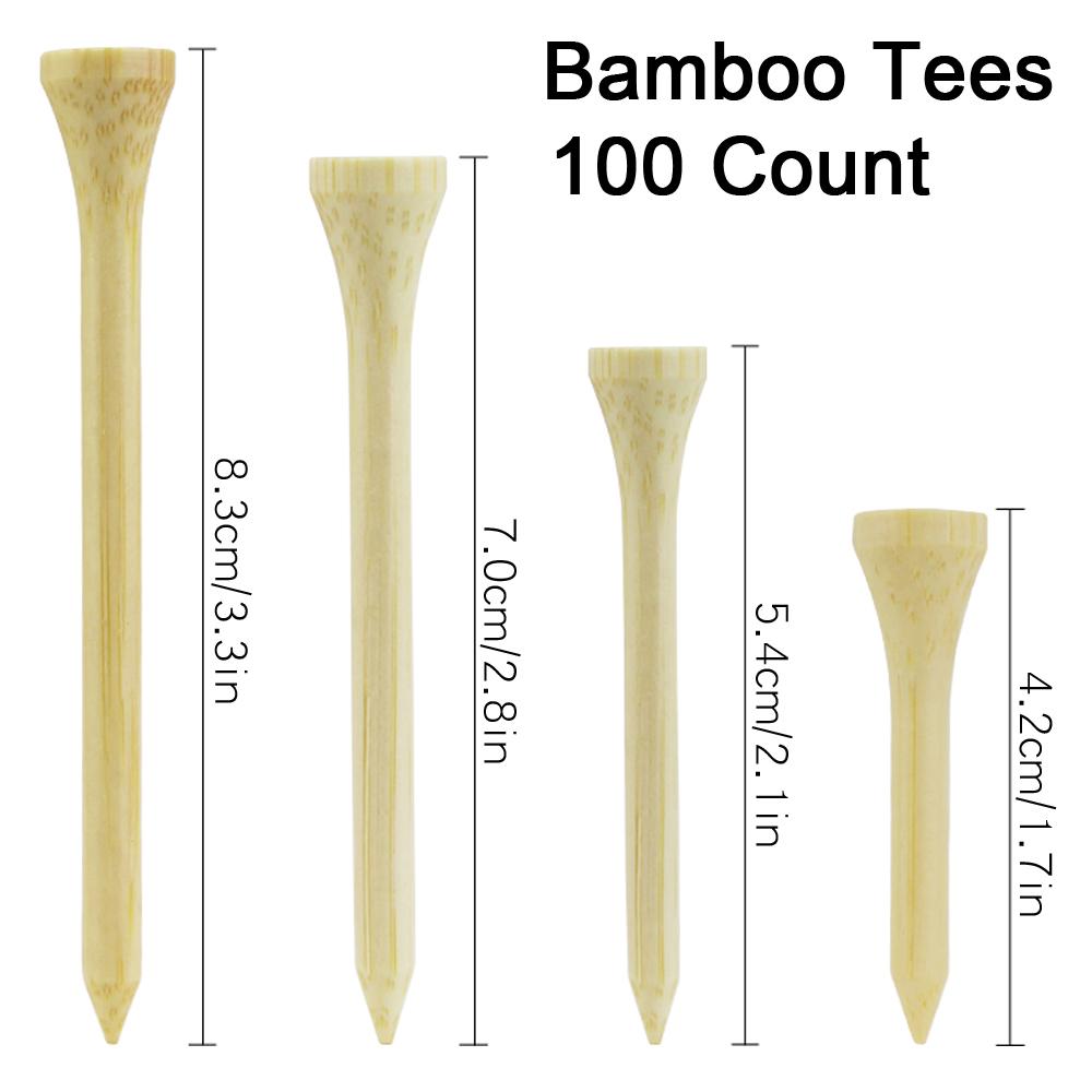 Stronger 4 Size Swing Practice 100Pcs Golf Accessories Golf Training Bamboo Tee Golf Tees