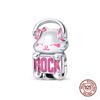 100% серебряная чашка 925 пробы с музыкальным котом, розовыми кошачьими лапками, бусины, подходят для оригинального браслета 925 пробы, изящные милые ювелирные изделия, подарок своими руками