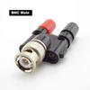 BNC female Male to Two Dual 4mm Banana Plug Jack Coaxial Connector RF Adapter Audio Adapter for CCTV