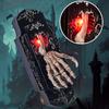 Halloween Spray Doorbell Motion Activated Skeleton Hand Door Bell with Red Light And Sound Hanging Electric Doorbell for Halloween Home Office