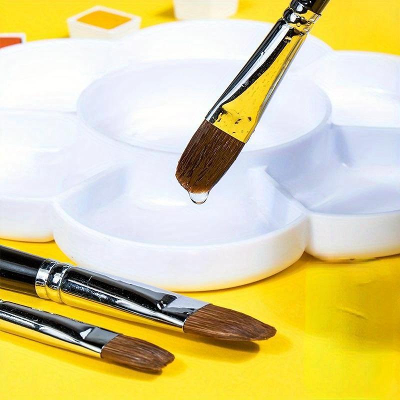 6 отборных кистей для рисования с плоской головкой из волчьей шерсти, масляная живопись, керамические принадлежности для рисования, специальные акриловые кисти для взрослых