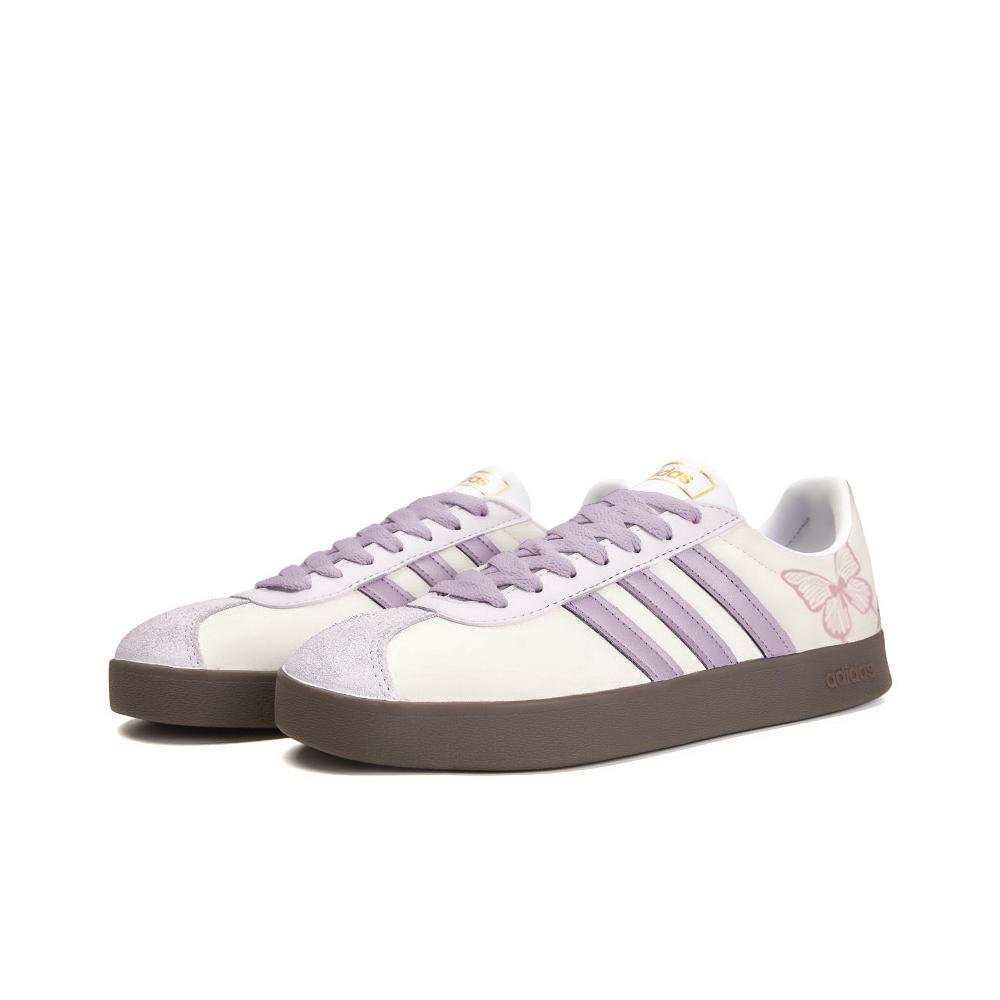 adidas Neo VL Court 2.0 Цветы Выцветающие Устойчивые к Скольжению Устойчивые к Истиранию Низкие Скейтбордические Кроссовки Унисекс Фиолетовые ID6015(Команда354-)