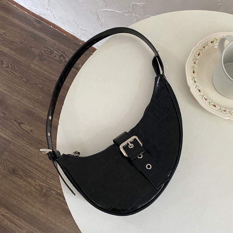 Необычный дизайн Sense Underarm Bag Корейская версия Текстура Новая женская сумка через плечо Черная модная сумка с каменным узором