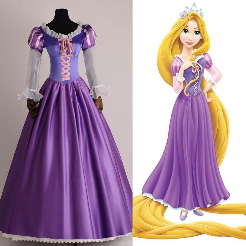 Elegant Adult Rapunzel Fancy Women Dress Cosplay Costume For Halloween Parties