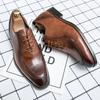Fashion British Men's Genuine Leather Shoes High-end Banquet Dress Wedding Men's Conference Business Shoes Red Soled Casual Short Boots