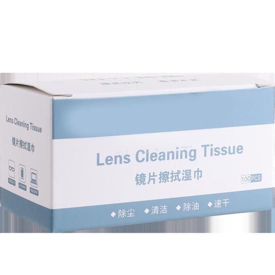 100 шт. / Коробка Салфетки для чистки очков Одноразовая обезжиривающая бумага Предварительно увлажненные салфетки для чистки линз для стекла