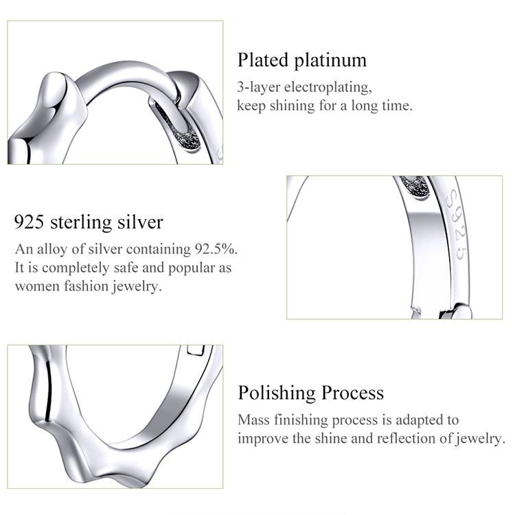 Круглые серьги-кольца Bamoer из натурального стерлингового серебра 925 пробы, женские минималистичные кружевные серьги с узором макраме Brincos