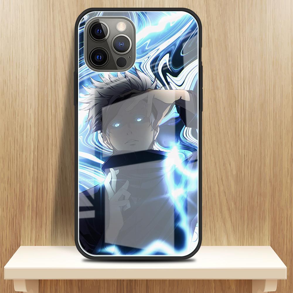 Чехол из закаленного стекла Apple iPhone 13 12 Mini 11 Pro Max XR XS SE 2020 7 8 Plus 6 6S X, задняя крышка для телефона Jujutsu Kaisen Gojo