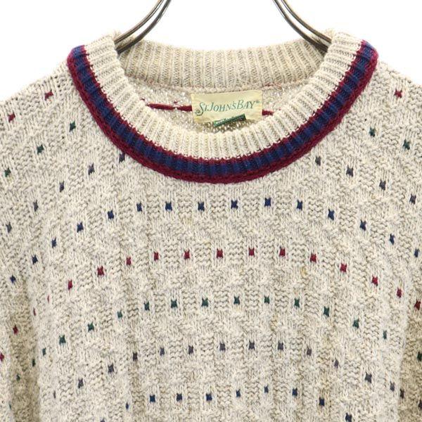 STJOHN’sBAY 90-е Сделано в США Старый Хлопковый свитер с длинным рукавом L Серый трикотаж Мужской Б/у