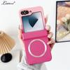 Gradient Matte Case for Samsung Galaxy Z Flip 6  4 3 flip6 ZFlip Magnetic Double Color Shockproof Hinge Hard Cover