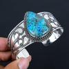 Natural Turquoise Gemstone Silver Bangle | 925 Sterling Silver | Adjustable Cuff Bangle | Handmade Silver Bangle Jewelry for Women & Girls