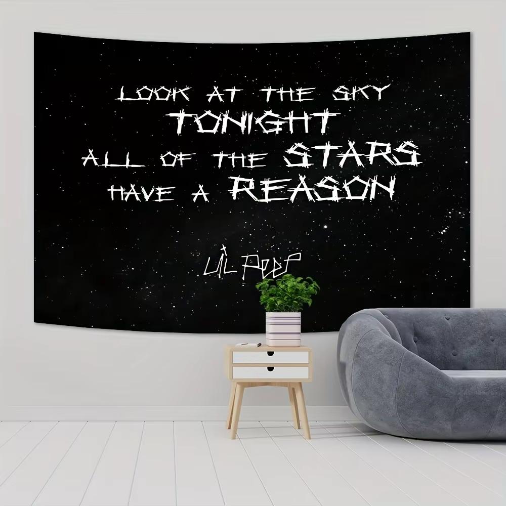 Washable Collector Tapestry Premium Starry Gradient Lil Peep Art for Durable Fan Room Decor Gift