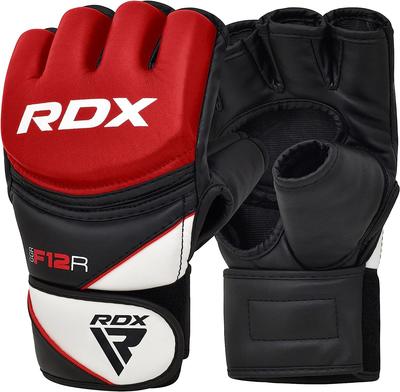 Оригинальные перчатки RDX из кожи Maya Hide с открытыми пальцами для единоборств и UFC. Доступны в различных цветах и размерах. Бокс, кикбоксинг, боевые искусства, ММА, F12, (Красный,