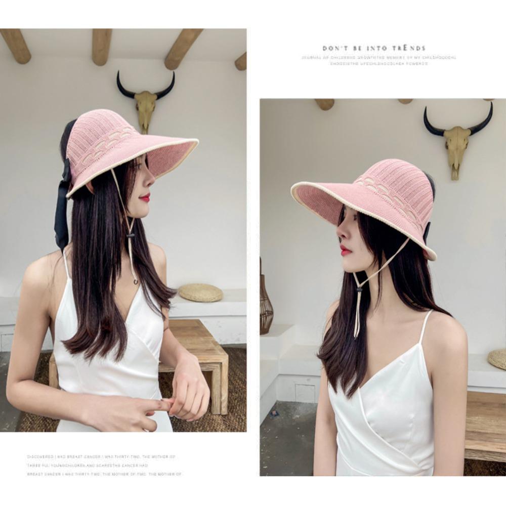 Sunshade Lady Girls Women Buckets Hat Sunscreen Empty Top Hat Sun Visor Hat  Spring Summer