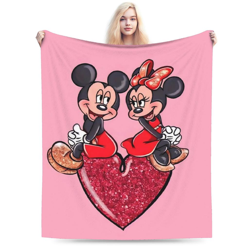 GUOYU Blanket Super Soft Valentines Day Mickeys And Minnies Throw Blanket Premium Fleece Flannel Bed Blanket Warm Plush Blankets All Season