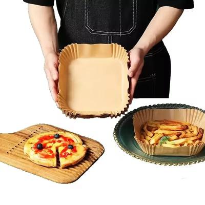 50 шт. большой одноразовый бумажный вкладыш для фритюрницы квадратный 16 см антипригарный пергамент для выпечки для фритюрницы корзина для готовки на пару