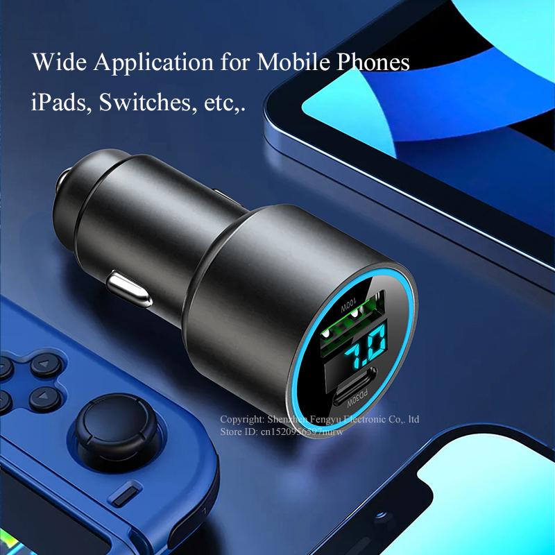 Автомобильное зарядное устройство Pd 30 Вт USB C с монитором напряжения Адаптер супер быстрой зарядки для Iphone Ipad Samsung Oppo Vivo 100 Вт Max для Huawei